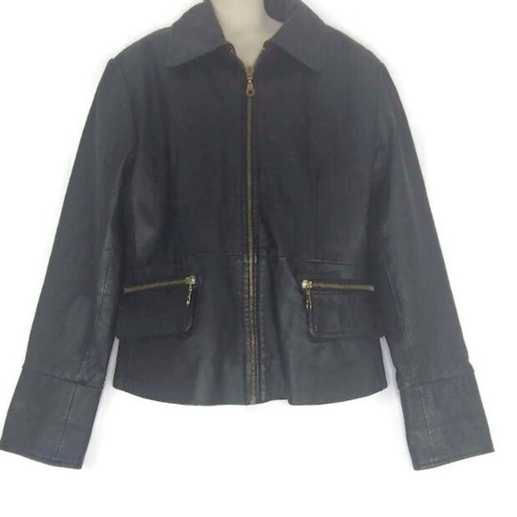 1980's Girls Black Leather Jacket - Picture 1 of 6